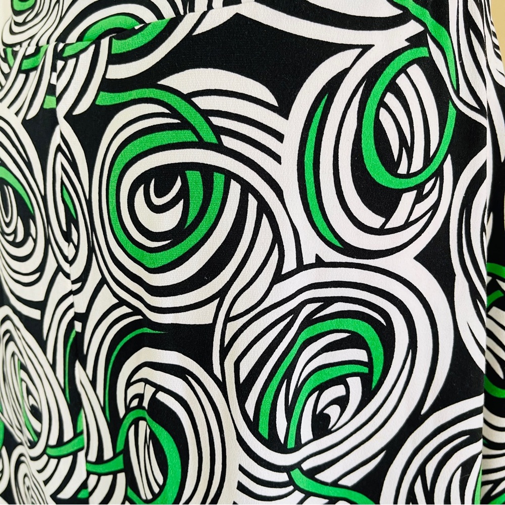 Abstract Print Halter Dress with Cinched Bust & A-Line Skirt — Machine Washable, - Picture 8 of 12